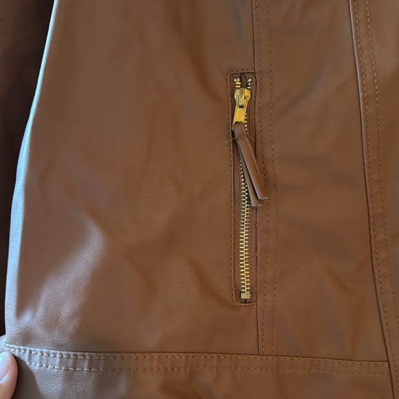 Brown New Look Leather Jacket - Picture 2 of 5